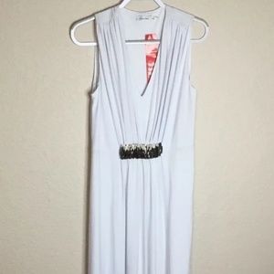 Calvin Klein White Evening Long Dress US 10 Formal Empire Waist Sleeveless